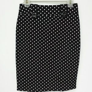 😄😄BLK&WHT POLKA DOT PENCIL SKIRT SZ M****